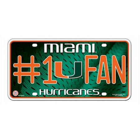 Rico Industries Miami Hurricanes License Plate No 1 Fan 9474628148